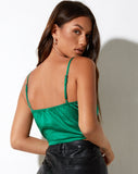 image of Cosey Top in Satin Kelly Green