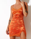 Image of Coti Bodycon Dress in Rose Flock Tangerine