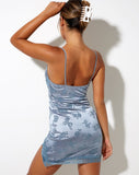 Image of Coti Bodycon Dress in Rose Flock Silver Blue