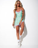 Image of Coti Bodycon Dress in Mesh Bloom Lime