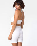 Bike Short in Mini Rib White