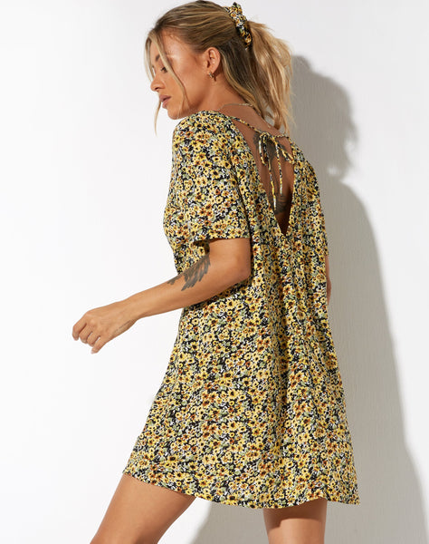 image of Crosena Dress in Spring Ditsy Yellowa