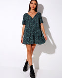 Crosena Dress in Mono Paisley Sage