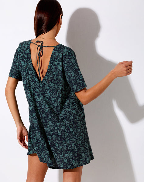 Crosena Dress in Mono Paisley Sage