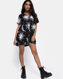 Crosena Swing Dress in Oversize Sun Moon and Stars