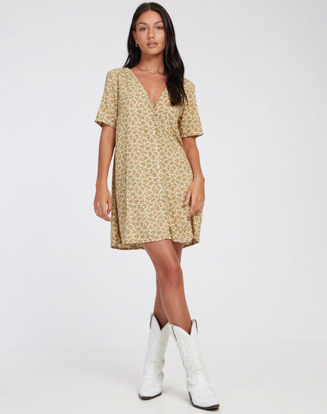 image of Crosena Mini Dress in Washed Ditsy