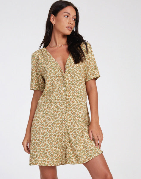 image of Crosena Mini Dress in Washed Ditsy