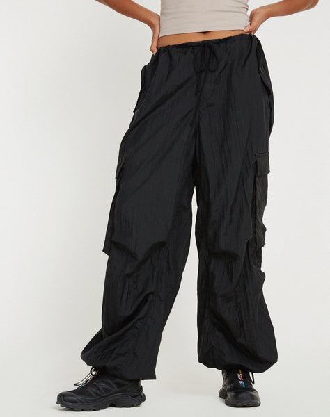 image of Cuties Wide Leg Cargo Trouser in Black