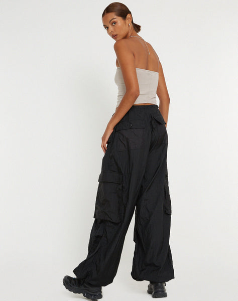 image of Cuties Wide Leg Cargo Trouser in Black