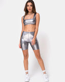 Bike Short in Metallic Silver