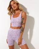 Blois Crop Top in Ditsy Rose Lilac