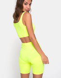 Cycle Short in Neon Yellow