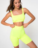 Cycle Short in Neon Yellow