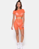 Bike Short in Crystal Net Orange