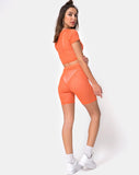 Bike Short in Crystal Net Orange