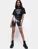 Cycle Short in Mono Tie Dye black and White