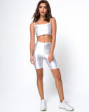 Cycle Short in Spandex Silver