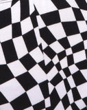 Cycle Short in Square Flag Black and White