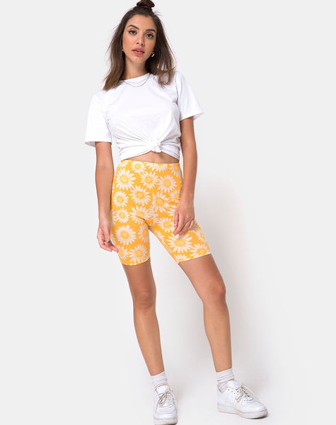 Cycle Short in Sunkissed Floral Yellow