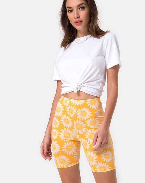 Cycle Short in Sunkissed Floral Yellow