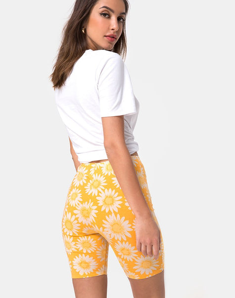 Cycle Short in Sunkissed Floral Yellow