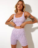 Image of Cycle Short in Ditsy Rose Lilac