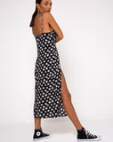 Cypress Midi Dress in 90's Daisy Black and White