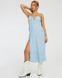 Image of Cypress Midi Dress in Ditsy Rose Blue