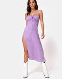 Cypress Midi Dress in Satin Ditsy Rose Lavender