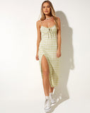 Image of Cypress Midi Dress in Sage Check