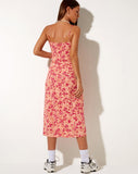 Image of Cypress Midi Dress in Dark Wild Flower Cantaloupe