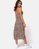 Cypress Midi Dress in 90's Zebra Taupe