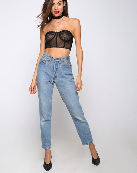 Cyrilla Bralet in Lacey Knit Black