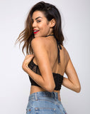 Cyrilla Bralet in Lacey Knit Black