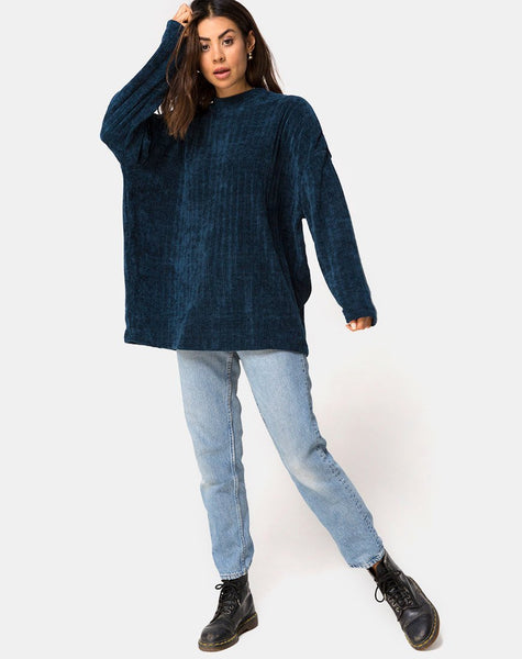 Dad Jumper in Chenille Blue