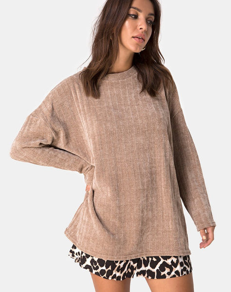 Dad Jumper in Chenille Tan