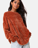 Dad Jumper in Chenille Rust