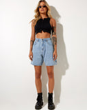 Image of Dad Denim Short in Tonal Light Wash Blue