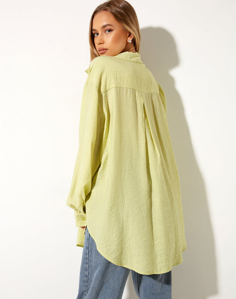 Image of Dael Oversized Shirt in Crinkle Sage