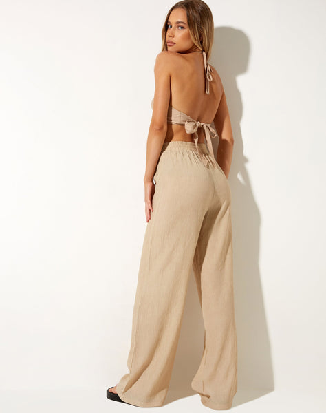 Delphi Crop Top in Crinkle Tan