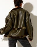 Image of Dagna Jacket in PU Dark Olive