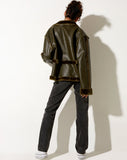 Image of Dagna Jacket in PU Dark Olive