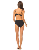 Daisy High Waisted Bikini Bottom in Black