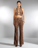 Image of MOTEL X IRIS Sesaot Flare Trouser in Animal Ripple Flock