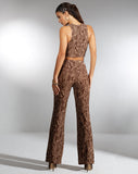 Image of MOTEL X IRIS Sesaot Flare Trouser in Animal Ripple Flock