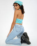 Image of Motel X Barbara Kristoffersen Dapa Crop Top in Retro Daisy Blue