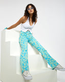 Image of Motel X Barbara Kristoffersen Zoven Flare Trouser in Retro Daisy Blue