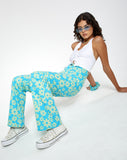 Image of Motel X Barbara Kristoffersen Zoven Flare Trouser in Retro Daisy Blue