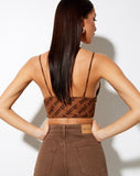 Daria Crop Top in Brown Angel Energy Flock