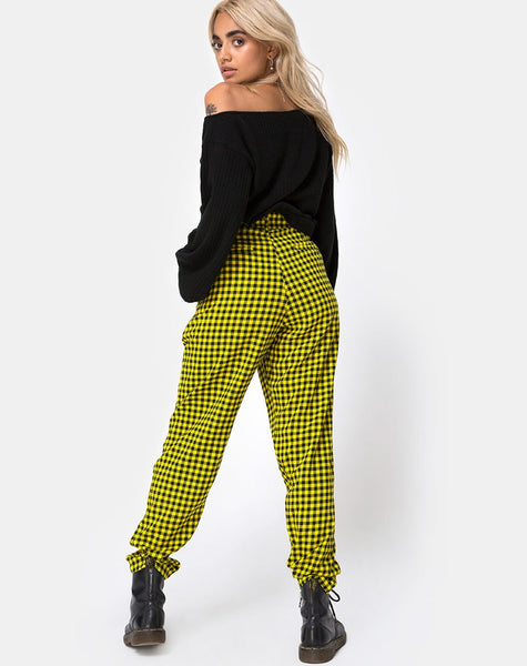 Dastan Trouser in Medium Gingham Yellow